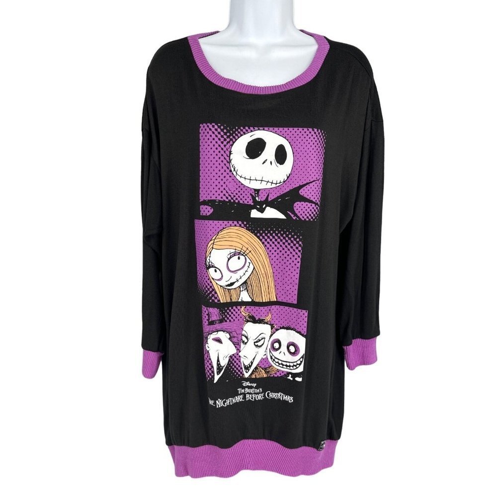 Disney The Nightmare Before Christmas Long Sleeve Sleepshirt Size M